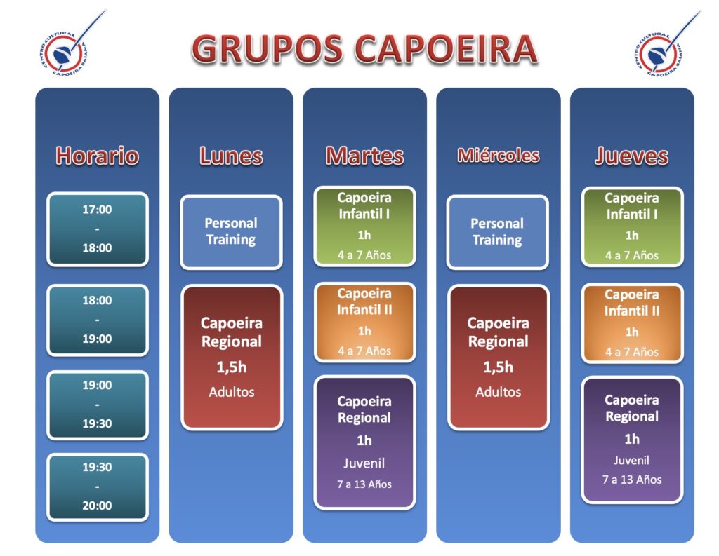 Horarios Curso Capoeira 2022 - 2023